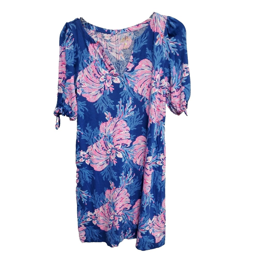 Lilly Pulitzer Women's Easley Short Tie Sleeve Dress Multi for The Fans Small